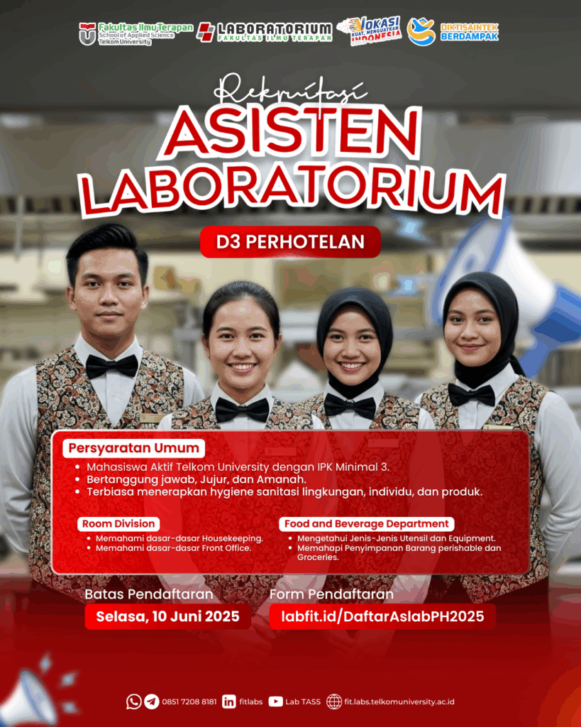 REKRUITASI ASISTEN LABORATORIUM D3 PERHOTELAN 2025