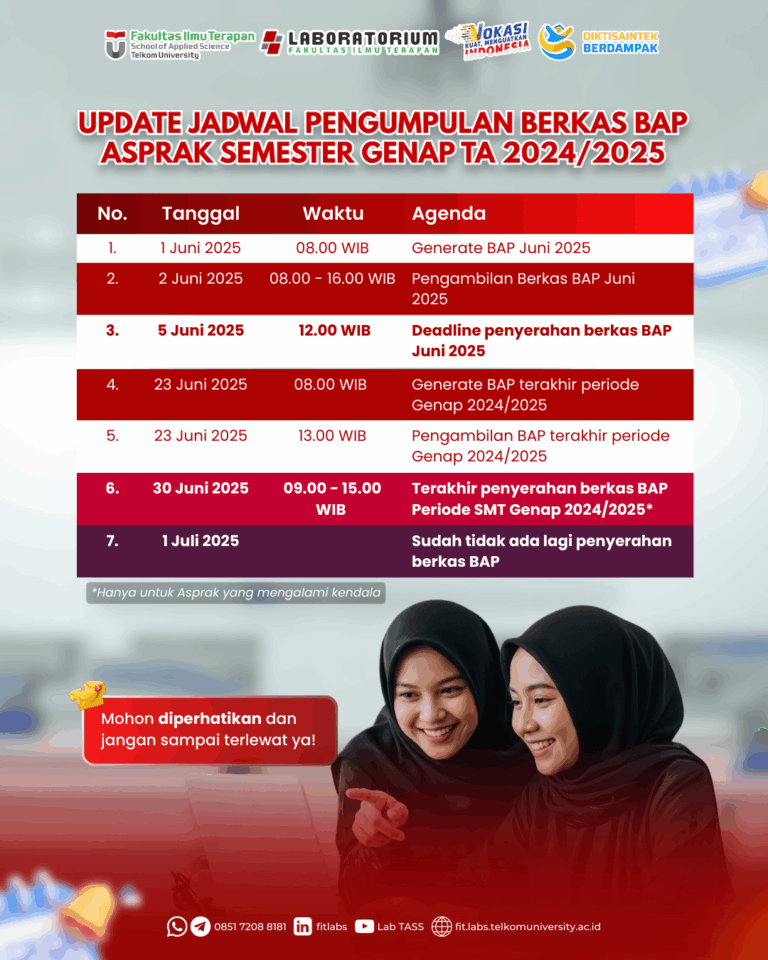 UPDATE JADWAL PENGUMPULAN BERKAS BAP ASPRAK SEMESTER GENAP TA 2024/2025