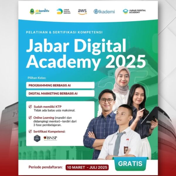 PENDAFTARAN PELATIHAN JABAR DIGITAL ACADEMY 2025 TELAH DIBUKA!