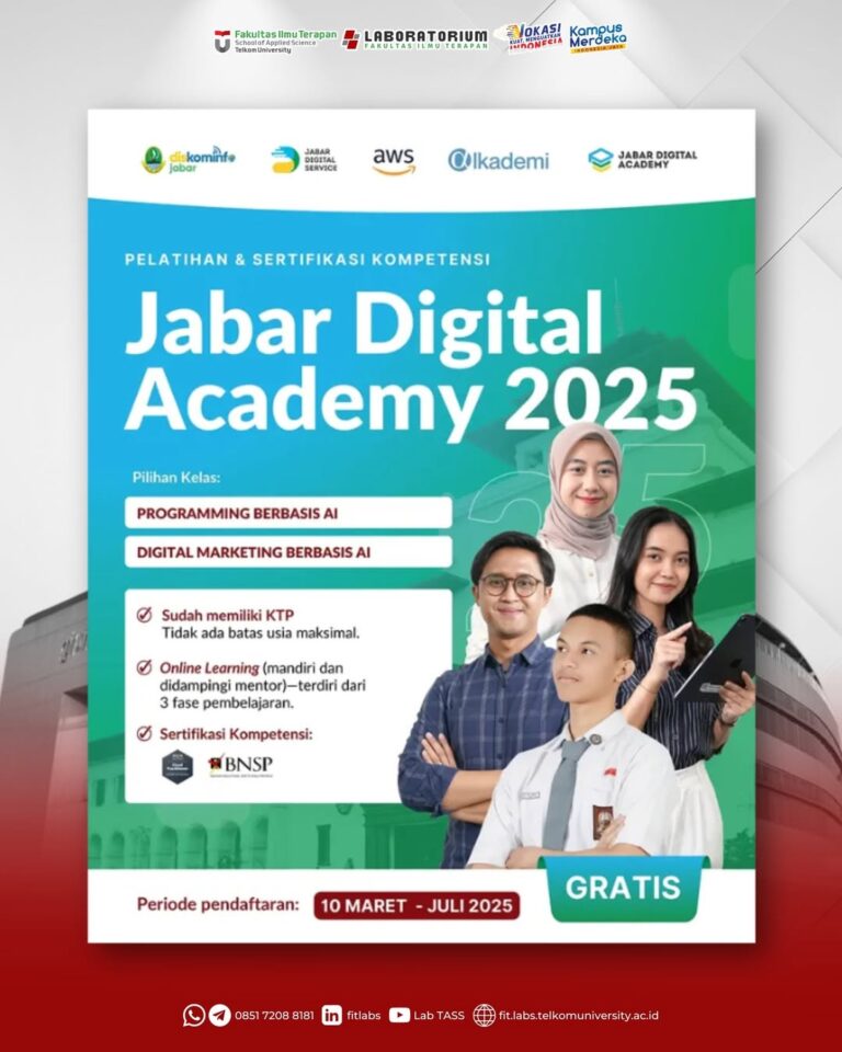 PENDAFTARAN PELATIHAN JABAR DIGITAL ACADEMY 2025 TELAH DIBUKA!