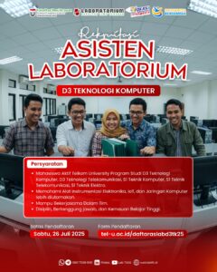 REKRUITASI ASISTEN LABORATORIUM D3 TEKNOLOGI KOMPUTER TAHUN 2025