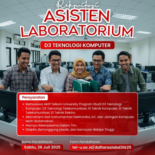REKRUITASI ASISTEN LABORATORIUM D3 TEKNOLOGI KOMPUTER TAHUN 2025 