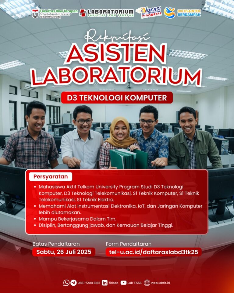 REKRUITASI ASISTEN LABORATORIUM D3 TEKNOLOGI KOMPUTER TAHUN 2025