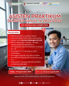 REKRUITASI ASISTEN PRAKTIKUM D3 TEKNOLOGI KOMPUTER SEMESTER GANJIL TA 2025/2026