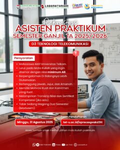 REKRUITASI ASISTEN PRAKTIKUM D3 TEKNOLOGI TELEKOMUNIKASI SEMESTER GANJIL TA 2025/2026