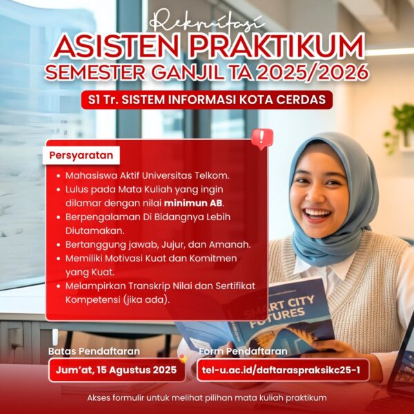 REKRUITASI ASISTEN PRAKTIKUM S1 TERAPAN SISTEM INFORMASI KOTA CERDAS SEMESTER GANJIL TA 2025/2026