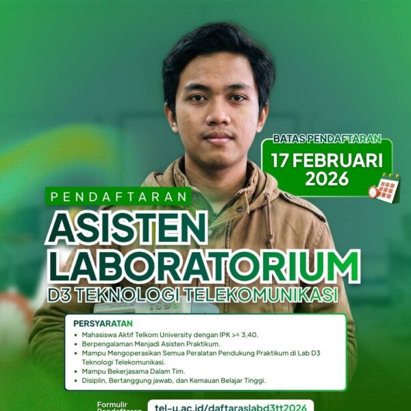 REKRUITASI ASISTEN LABORATORIUM D3 TEKNOLOGI TELEKOMUNIKASI TAHUN 2026