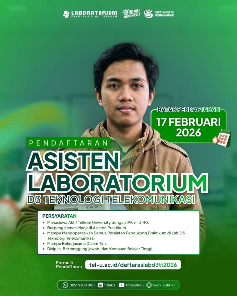REKRUITASI ASISTEN LABORATORIUM D3 TEKNOLOGI TELEKOMUNIKASI TAHUN 2026