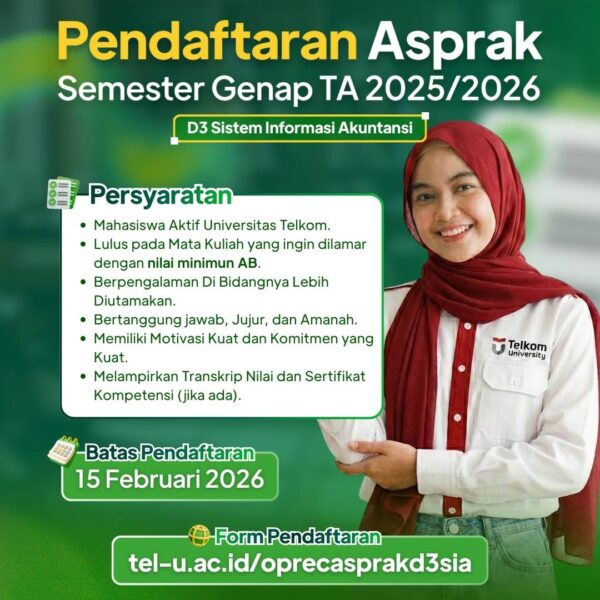 REKRUITASI ASISTEN PRAKTIKUM D3 SISTEM INFORMASI AKUNTANSI SEMESTER GENAP TA 2025/2026