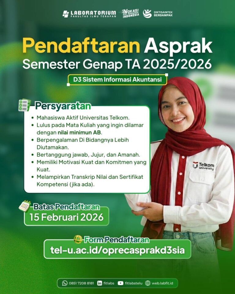 REKRUITASI ASISTEN PRAKTIKUM D3 SISTEM INFORMASI AKUNTANSI SEMESTER GENAP TA 2025/2026