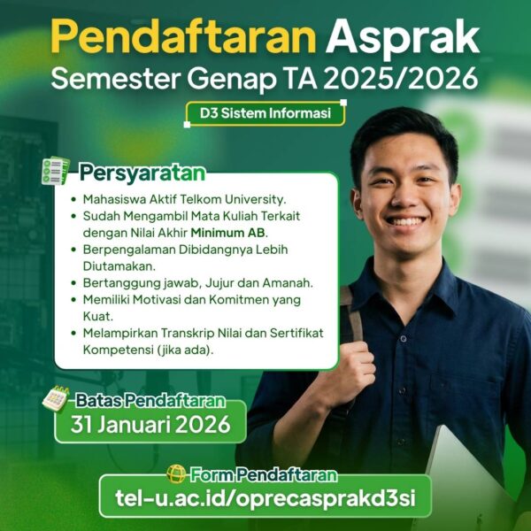 REKRUITASI ASISTEN PRAKTIKUM D3 SISTEM INFORMASI SEMESTER GENAP TA 2025/2026 
