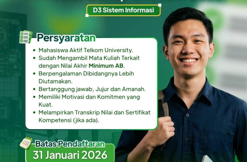 REKRUITASI ASISTEN PRAKTIKUM D3 SISTEM INFORMASI SEMESTER GENAP TA 2025/2026 