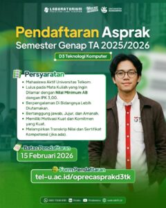 REKRUITASI ASISTEN PRAKTIKUM D3 TEKNOLOGI KOMPUTER SEMESTER GENAP TA 2025/2026