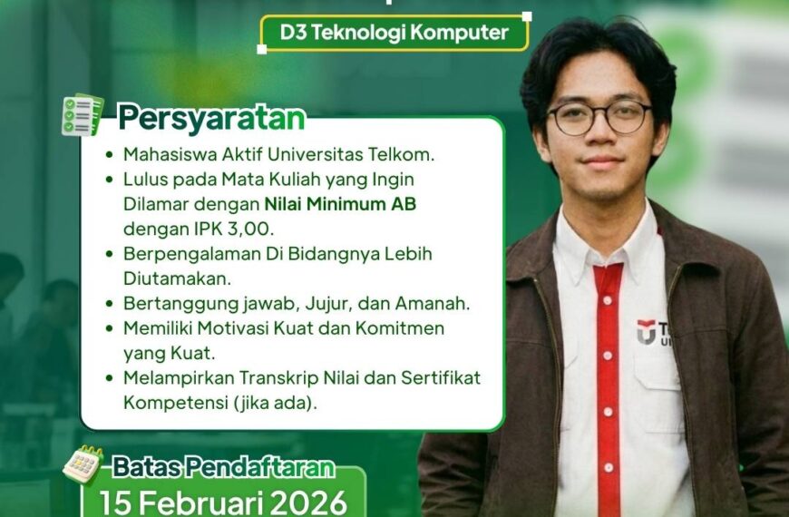 REKRUITASI ASISTEN PRAKTIKUM D3 TEKNOLOGI KOMPUTER SEMESTER GENAP TA 2025/2026
