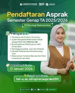 REKRUITASI ASISTEN PRAKTIKUM D3 TEKNOLOGI TELEKOMUNIKASI SEMESTER GENAP TA 2025/2026