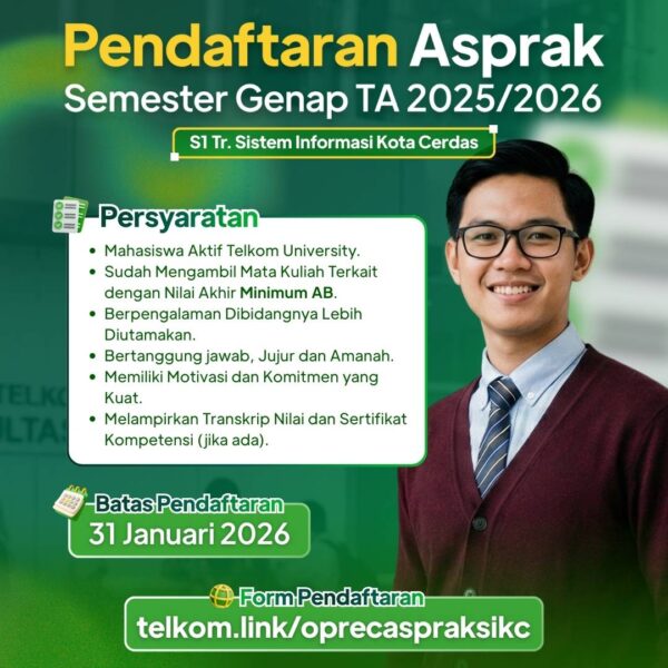 REKRUITASI ASISTEN PRAKTIKUM S1 Tr. SISTEM INFORMASI KOTA CERDAS SEMESTER GENAP TA 2025/2026
