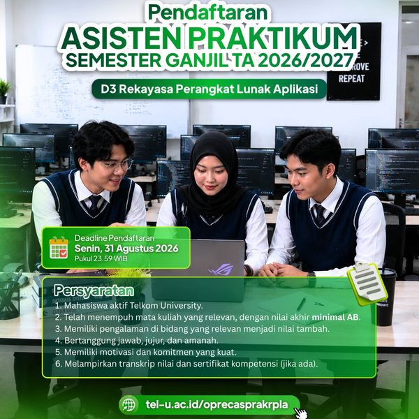 PENDAFTARAN ASPRAK D3 REKAYASA PERANGKAT LUNAK APLIKASI SEMESTER GANJIL TA 2026/2027