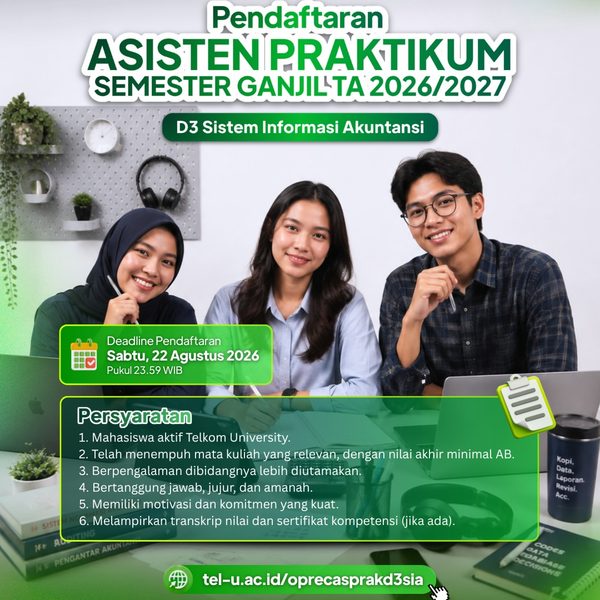 PENDAFTARAN ASPRAK D3 SISTEM INFORMASI AKUNTANSI SEMESTER GANJIL TA 2026/2027