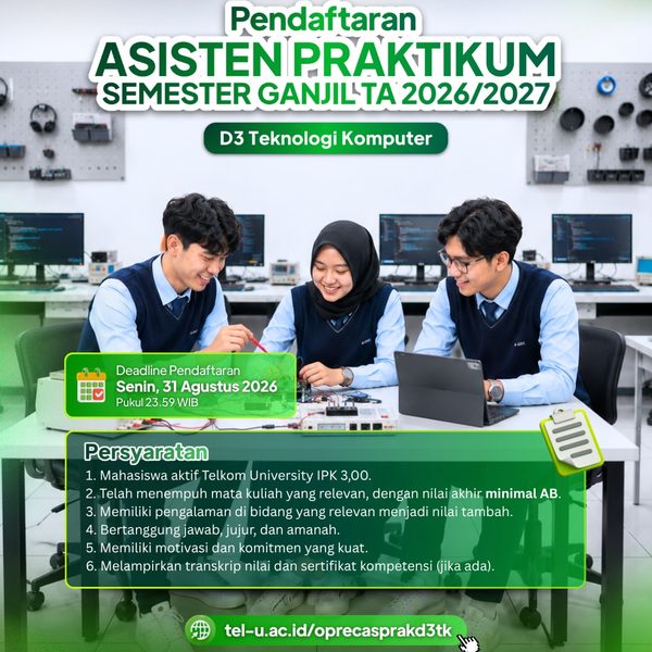 PENDAFTARAN ASPRAK D3 TEKNOLOGI KOMPUTER SEMESTER GANJIL TA 2026/2027