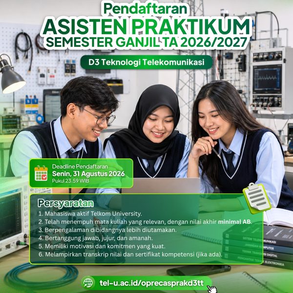 PENDAFTARAN ASPRAK D3 TEKNOLOGI TELEKOMUNIKASI SEMESTER GANJIL TA 2026/2027