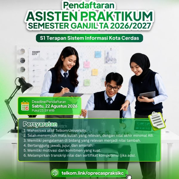 PENDAFTARAN ASPRAK S1 TERAPAN SISTEM INFORMASI KOTA CERDAS SEMESTER GANJIL TA 2026/2027